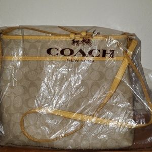 NWT Coach signature file bag